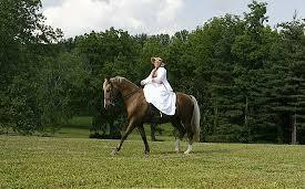 colonial woman on horseback